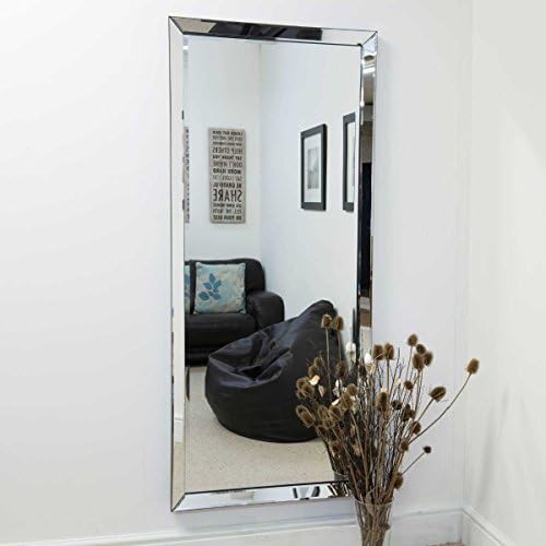 MirrorOutlet Large single edge modern frameless big wall mirror 5ft10 x 2ft6 (178cm x 76cm), Silver