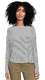 Vince Women's Striped L/S Drop Shoulder TOP, Enoki/Twilight, XS