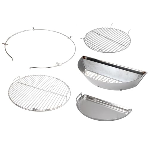 Slow N Sear Deluxe Charcoal Basket Insert for 22 Weber Kettle Grills Patented Stainless Steel Two-Zone Cooking Accessory with Removable Water Reservoir for Low & Slow Smoking and Searing product thumbnail 13