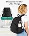 BAGSMART College Laptop Backpack, Travel Backpack for Women, Quilted Casual Daypack, Water-Resistant Bookbag for 15.6 Inch Laptop, Black