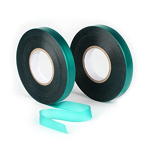 KINGLAKE GARDEN Stretch Tie Tape Roll - 2 Rolls Total 300 Feet 1/2 Green Garden Tape Plant Tapes Plant Garden Tie for Climbing Plants Branches Flowers