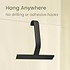 dancemoon JustHang Shower Squeegee for Glass Doors, All-in-One Piece Silicone Squeegee with Built-in Hook for Bathroom, Window, Mirror, Tile Wall, Car, Streak-Free Bathroom Cleaner Tool,10 Inch Black