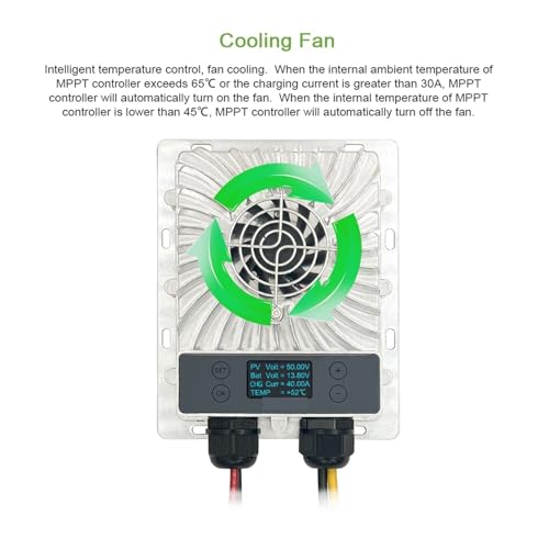 KGKGK Solar Charge Controller, 600W MPPT Solar Controller 10-30V Volta Adjustable with LCD Display Maximum Power Point Tracking Photovoltaic Step-Down,for Solar Panels - Thumbnail 5