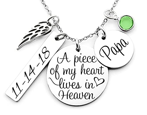 Amazon.com: Custom memorial necklace sympathy jewelry A piece of my