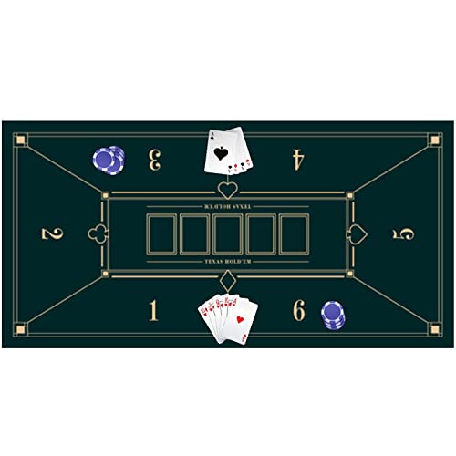 DUANxiaoyanK - Tapis de poker portable en caoutchouc antidérapant avec sac de transport pour 6 joueurs Texas