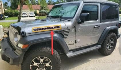 Miniatura 5 de Decal Mods Wrangler Hood - Calcomanía de vinilo gráfica para Jeep Wrangler JKJLJT (2007-2022) verde vibrante con contorno negro FVGNBO (juego de 2)