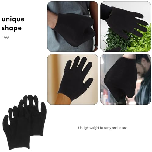 Guantes de seguridad contra cortes de algodón negro, paquete de 12 pares en talla M para industria 3