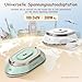 Newbealer Mini Reisebügeleisen mit Universalspannung 100-240V, Kompaktes Bügeleisen für Kleidung (kein Dampf), Keramikfläche, 150 °C Heißpress mit Sprühflasche, Beutel und Silikonständer, Silber