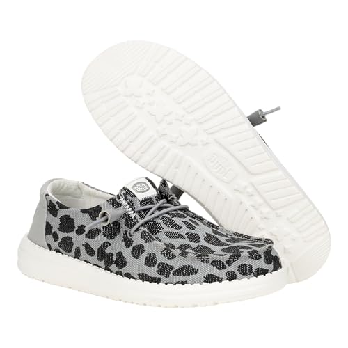 Image of HEYDUDE Wendy Star Loafers for Little, and Big Kid - Textile Upper with Lace Detailing, Removable Insole, Chic and Nice