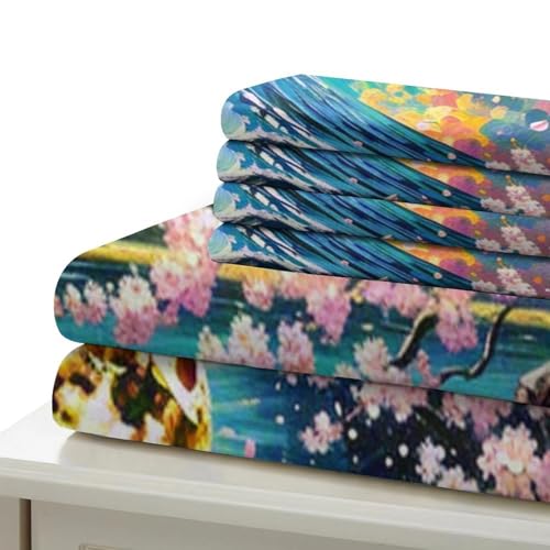 Housse de couette imprimée 3D fleur de pêche en textile microfibre premium douce - 6