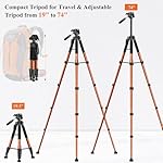 Victiv Tripod 74-Camera-Tripod for Cell Phone, Aluminum Professional Heavy Duty Camera Tripod Stand, Tripod for Camera DSLR SLR with Carry Bag, Compatible with Canon Nikon iPhone - Image 2