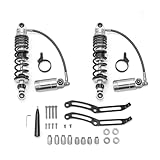 Wsays Rear Suspension Shocks with Remote Reservoir Compatible with Harley Touring Road Glide Street Electra Glide Road King Ultra Limited 2014-2024, Reservoir Silver Oxide