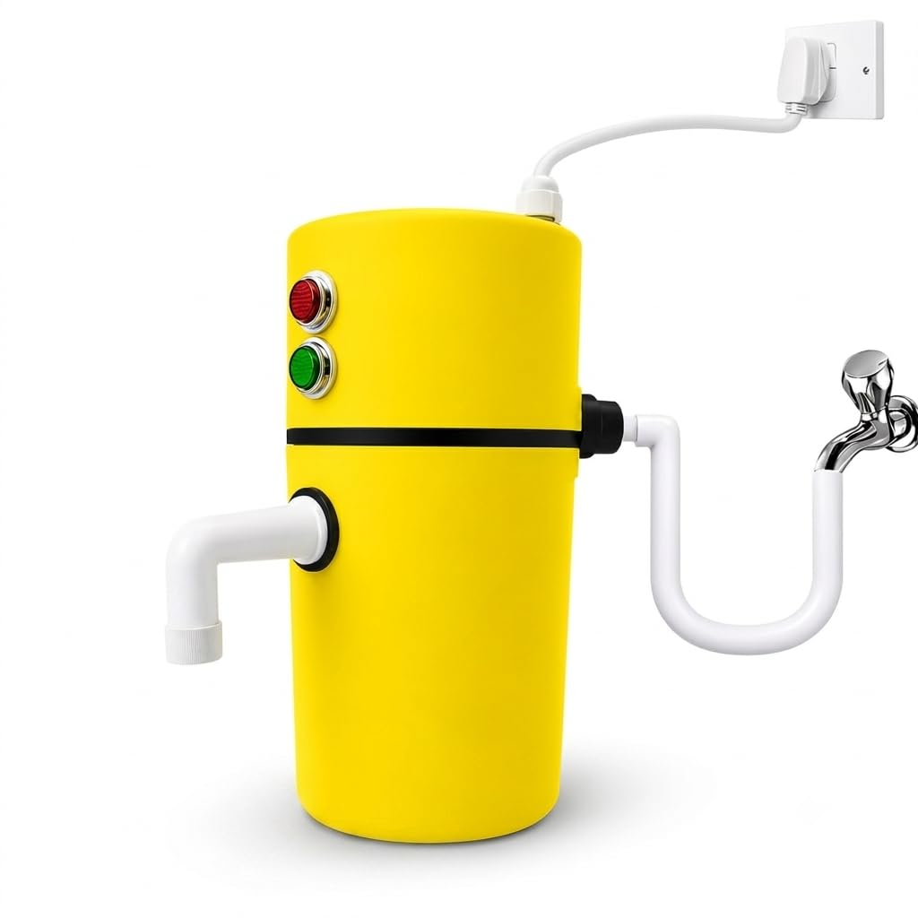 drumstone 𝟏𝟓 𝐘𝐞𝐚𝐫𝐬 𝐖𝐚𝐫𝐫𝐚𝐧𝐭𝐲 mini portable instant water geyser, hot cooler heater, electric saving, shock proof for home, kitchen, bathroom, office, restaurant, 1 l