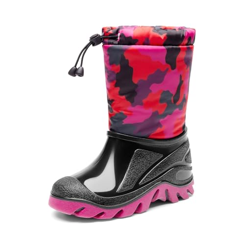 Best Waterproof Winter Boots for Kids: Stay Dry & Warm! 9 DREAM PAIRS Boys Snow Boots Waterproof Camouflage Slip Resistant Mid Calf Faux Fur Lining Outdoor Muck Winter Shoes for Little/Big Kids,Size 1 Little Kid,Red/Black,SDSB2403K