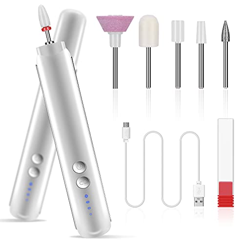 Portable Electric Cordless Nail Drill,Rechargeable Professional Nail File Polishing Machine with Ceramic Carbide Bits Set for Acrylic & Gel Nails,Pedicure Polishing Shape Tools,Manicure Cuticle Drill