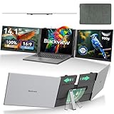 Blackview DCM6 14" Triple Laptop Screen, 0.17" Ultra-Thin, 1080P FHD Portable Monitor Eye protection, Travel for 13-17.3'' Laptop, Plug Play Compatible with Windows/Mac/Chrome OS