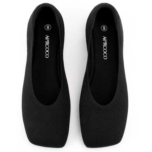 AprCoco Women's Square Toe Ballet Flats