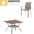 VICLLAX 5 Pieces Patio Dining Set, Outdoor Furniture Set Includes 37.8" Square Outdoor Table and 4 Stackable Patio Sling Chairs, Walnut Tabletop and Brown Fabric