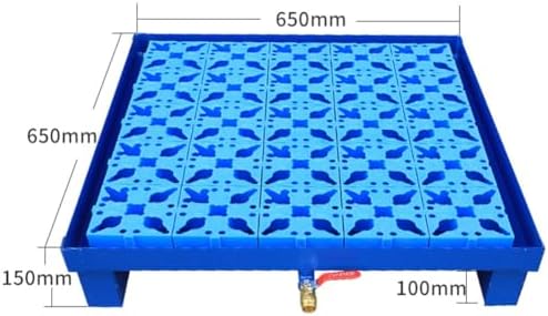 Modular Spill Containment Platform with Drain – Leak-Proof Metal Pallet for Storing Drums for Forklifts, Leak-Proof Wire Mesh Tray for Workshop and Industry, Blue, 12-65x65x15cm