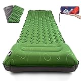 AKSOUL Isomatte Camping Luftmatratze Selbstaufblasend: Ultraleicht Kleines Schlafmatte Aufblasbare Matratze Dick Faltbar Selbstaufblasbare Iso Matte Strandmatte für Outdoor Trekking Zelt mit Kissen