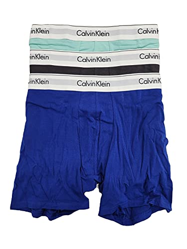 Calvin Klein Men's Modern Cotton Stretch 3 Pack Boxer Brief - NB2381 (Byron Bay/Phantom/Sailor Jim