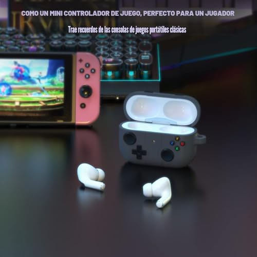 Miniatura 2 de R-Fun Airpods Pro 2da Generación Estuche Con Kit Limpiador, Clásico Estuche De Diseño De Consola De Juego De Mano De Silicona Suave Skin Protector Para Apple Airpods Pro 2 Estuche -Gris