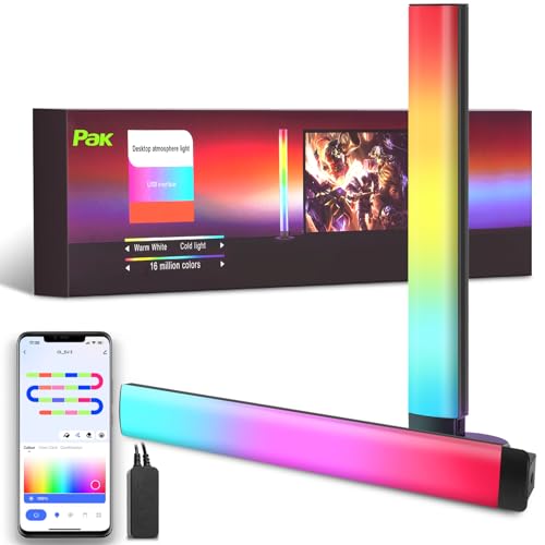 Smart RGB+IC LED Light Bars, 15 Inch Gaming Lights for TV Backlight, Color Changing Lights with Music Sync, 16 Million Colors, Works with Alexa & Google Assistant, 44 Dynamic Modes for TV Monitor Room