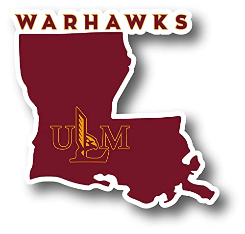 University of Louisiana Monroe 4 Inch State Shape Magnet Officially Licensed Collegiate Product