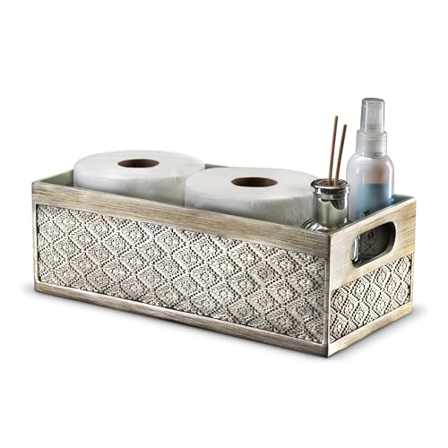 Creative Scents Dublin Silver Bathroom Decor Box Toilet Paper Holder