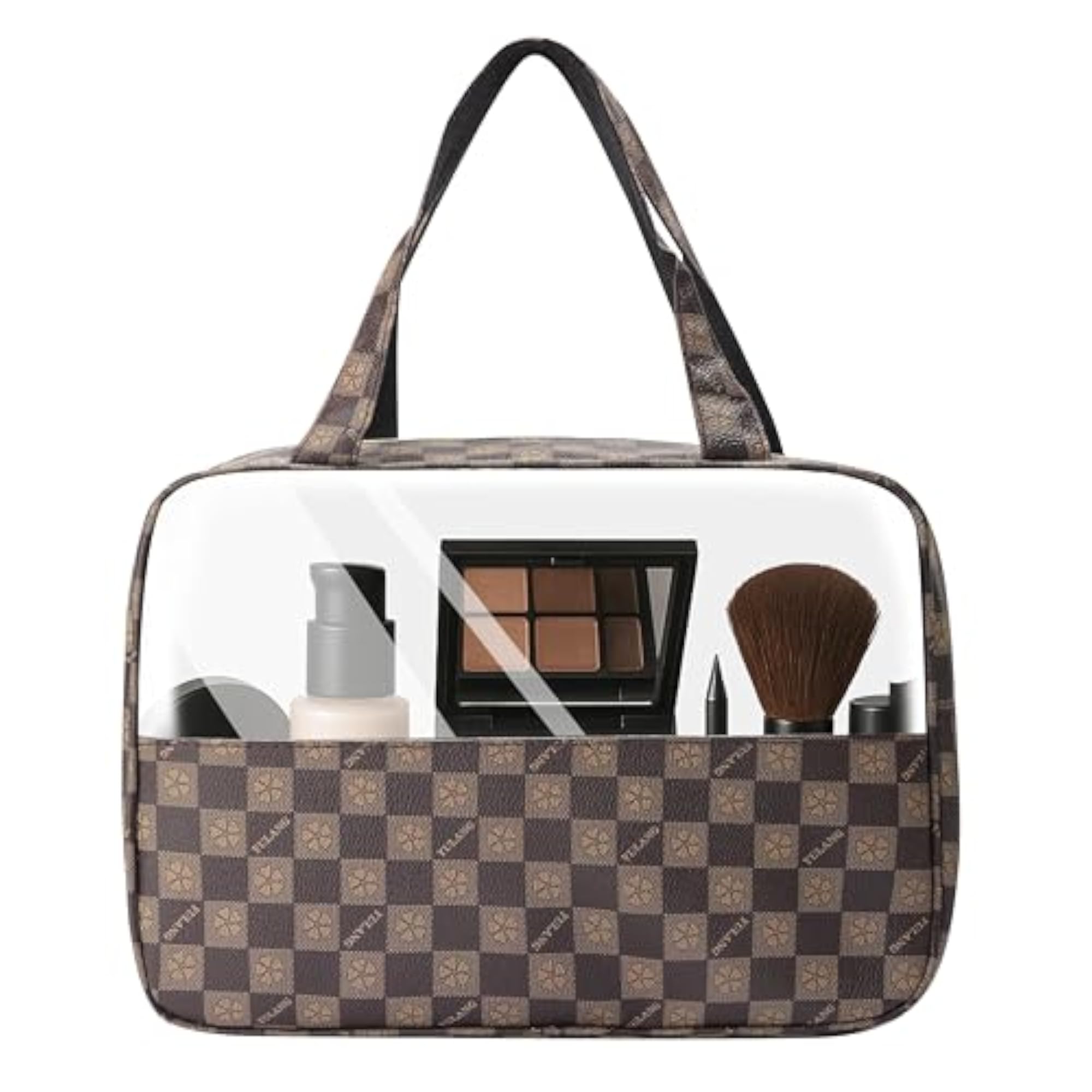 3-Piece Checkered Cosmetic Bag Set, Makeup Organiser
