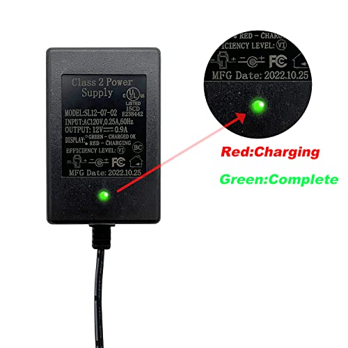 12 Volt Battery Charger for Ride On Toys 12V Kids Ride On Car Charger,12V Electric Car Riding Toy Battery Power Adapter Square Plug SL12-07-02