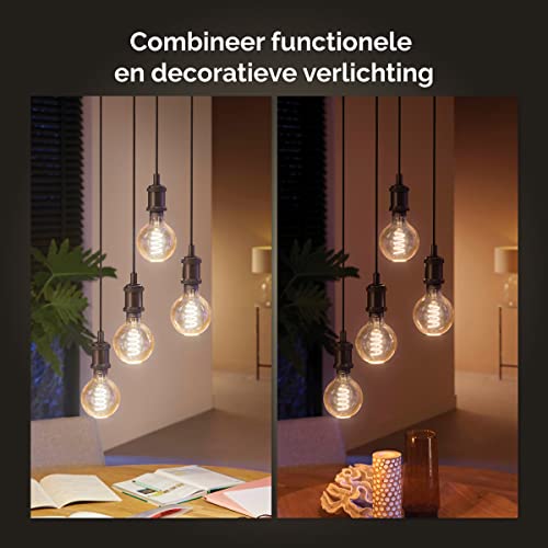 Philips Hue Filament Edisonlamp G93-1-Pack - E27 - Duurzame LED Verlichting - Smart Lamp - Warm-Wit Licht - Dimbaar - Verbind met Bluetooth of Hue Bridge - Werkt met Alexa en Google Home