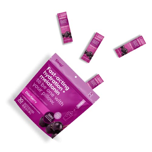 Hydrant Sleep Hydration Powder – Rest And Recovery Drink Mix – Fast-Acting Blend Of Melatonin, L-Theanine, Gaba, Magnesium & Chamomile – Elderberry Electrolyte Powder (Elderberry, 30 Pack) #TOP6