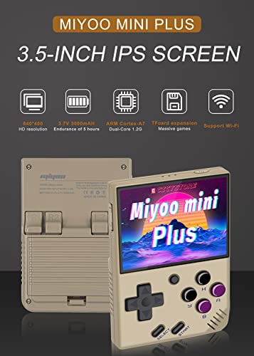 Cicystore Miyoo Mini Plus Handheld Game Console,Retro Game Console For Adults And Children,3.5" Ips Screen,64Gb Tf Card 10,000+ Games,Support Wif (Gray-64G) #TOP2
