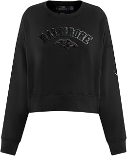 Pro Standard Womens NFL Classic Triple Black Brushed Back French Terry Crewneck Sweatshirt