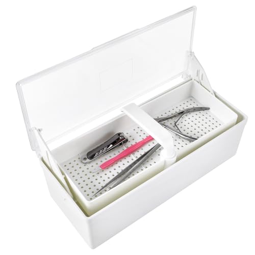 Boîte de stérilisation à ongles en plastique pour bac de désinfection des outils de manucure