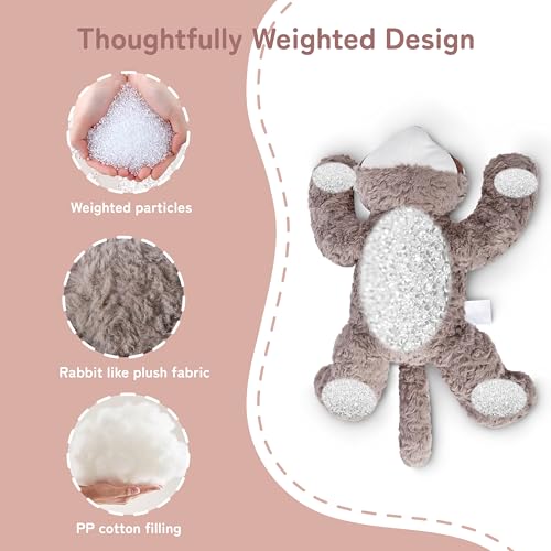 Image of Niuniu Daddy 25 inch 5lb Weighted Raccoon Stuffed Animals for Kids & Adults, Large Weighted Plushies Pillow for Sleeping and Calming, Cute Lying Plush Toy Huggable Gift for Everyday Comfort