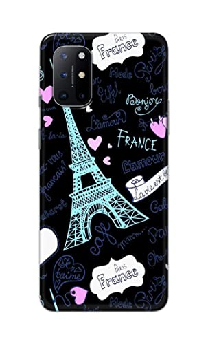 Image of PRINTFIDAA Lovers Famous Place Eiffel Tower in Paris Printed Designer Hard Back Case Cover for OnePlus 8T -(TI) MVN1003