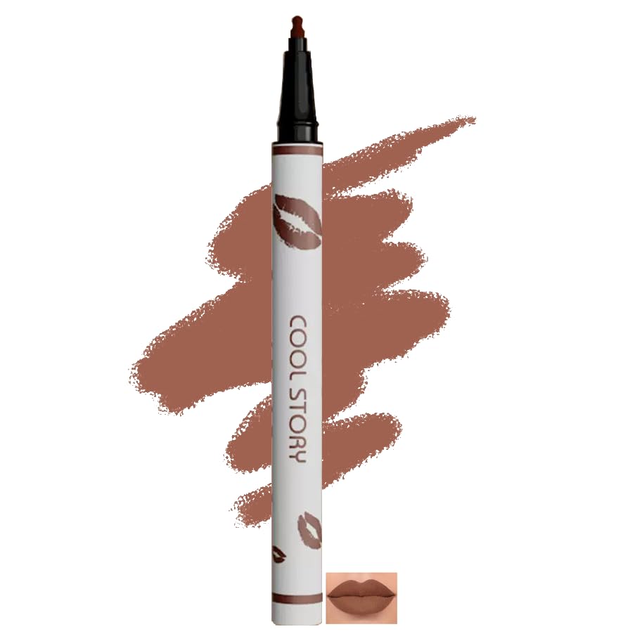 Liayozl Cool Story Lip Liner Liquid - 2-in-1 Waterproof Matte Lip Stain Marker, Longwear Quick-Drying Liquid Lipstick Pen with Smudge Proof & Long-Lasting Formula (#3, Pack of 1) #3 0.64 Fl Oz (Pack of 1)