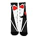 CWECVWE Boy's Dress Decor Socks Sport Baseball Compression Socks Travel Fashion Decor Tuxedo Red Rose Black