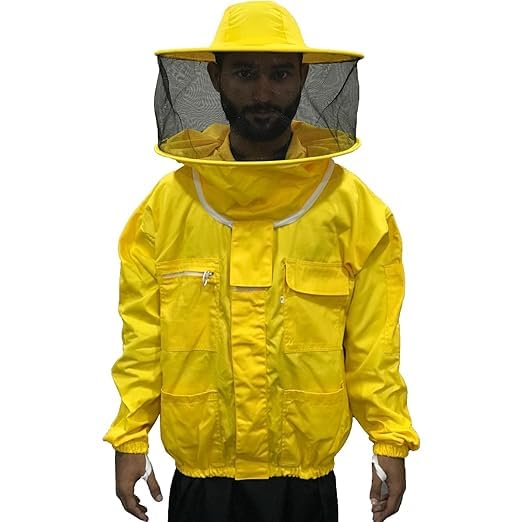 Giacca da Apicoltura cotone con rotondo Cappello Maschera Velo Beekeeping Jacket Apicoltore Camiciotto per apicoltori professionisti