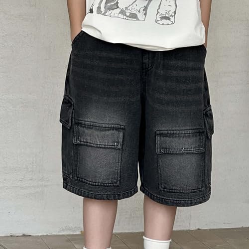 Pantalones cortos vaqueros cargo infantiles ideales para jugar al aire libre 7