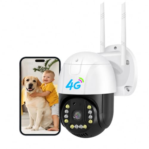 Image of DDLC 5MP 4G SIM LTE Wireless Outdoor PTZ Security Camera | SIM Based PTZ CCTV Camera | Full HD | 360 Pan Tilt | Color Night Vision | Motion Detection | Two-Way Audio with Mobile App V380 Pro (4G ptz)