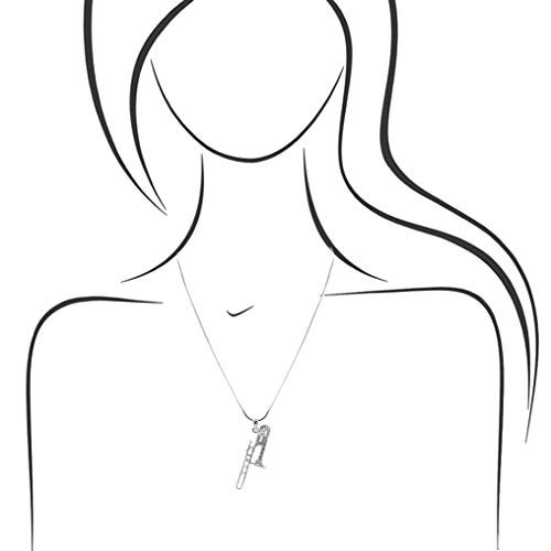 Spinningdaisy Perfect Crystal Trombone Musical Instrument Necklace (Silver) #TOP3