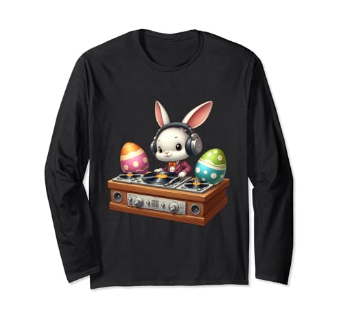 Conejito de Pascua Hip Hop Conejo Huevo de Pascua Manga Larga