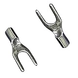 Carkio 200 PCS SNB1.25-3.2 Non-Insulated Fork Spade Bare Terminals, Lugs Battery Cable Cold Pressing Terminal Connectors,Tin-Plated Copper Terminal Connectors AWG22-16 19A