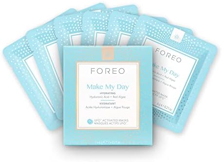 FOREO Acai Berry UFO Activated Facial Mask for Dry and Aging Skin, 6 pack, Antioxidant, Smoothing, Plumping, Hydrating, Acai Berry & Shea Butter, Cruelty-Free, Clean, Compatible with all UFO devices