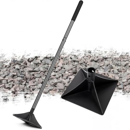 Walensee Steel Tamper with 48 inch Handle 8'x8' Garden Tamper with Rubber Grip All-Steel Heavy Duty...