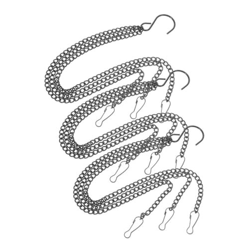 balacoo 1set Pot Hanging Chain Bird Cage Heavy Duty Chain Pots for Plants Black Chain an Fittings Basket Hanging Chain Basket Iron Chain Replacement Chain Hangers 3pcs