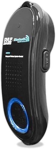 Pyle Altavoz portátil inalámbrico a prueba de agua - Compatible con Bluetooth - Altavoz de ducha recargable para exteriores con micrófono - Cargador